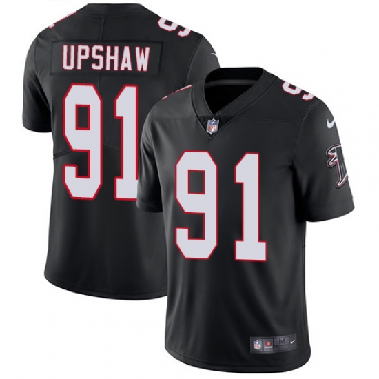 Men's Nike Atlanta Falcons #91 Courtney Upshaw Black Alternate Vapor Untouchable Limited Player NFL Jersey - Ujersey