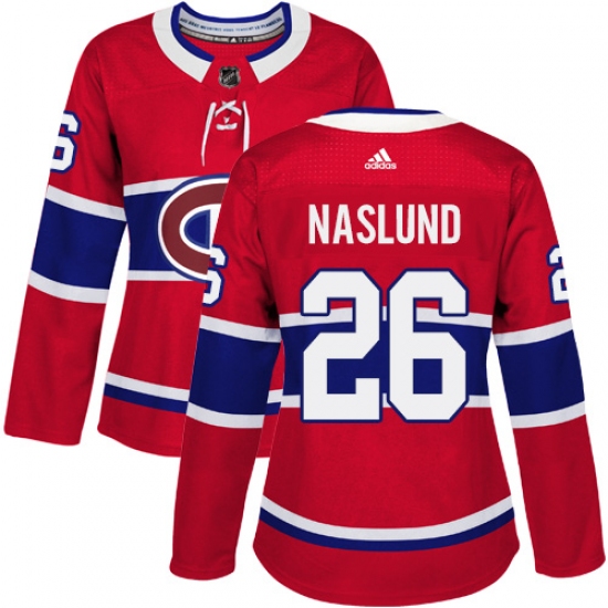 Women's Adidas Montreal Canadiens #26 Mats Naslund Authentic Red Home NHL Jersey - Ujersey