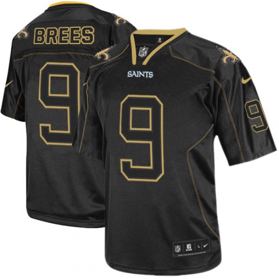 Youth Nike New Orleans Saints #9 Drew Brees Elite Lights Out Black NFL Jersey - Ujersey