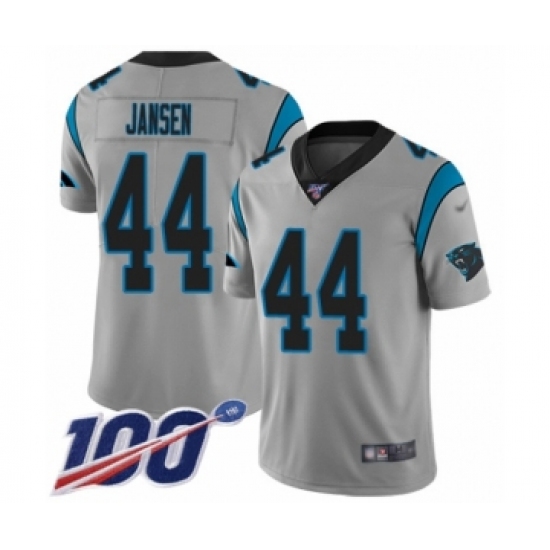 Men's Carolina Panthers #44 J.J. Jansen Silver Inverted Legend Limited 100th Season Football Jersey - Ujersey