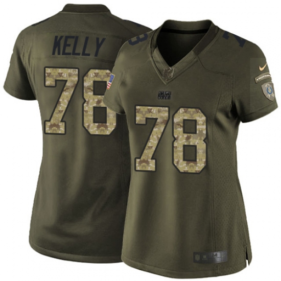Women's Nike Indianapolis Colts #78 Ryan Kelly Elite Green Salute to Service NFL Jersey - Ujersey