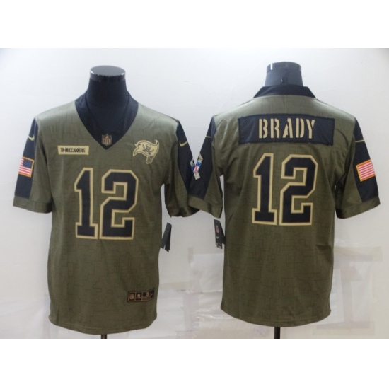 Men's Tampa Bay Buccaneers #12 Tom Brady Nike Olive 2021 Salute To Service Limited Player Jersey - Ujersey