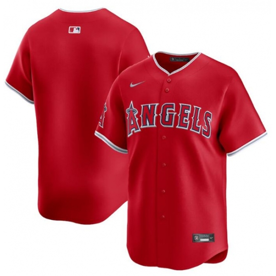 Men's Los Angeles Angels Blank Red Alternate Limited Baseball Stitched Jersey - Ujersey