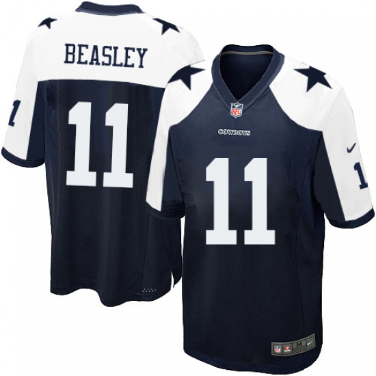 Men's Nike Dallas Cowboys #11 Cole Beasley Game Navy Blue Throwback Alternate NFL Jersey - Ujersey