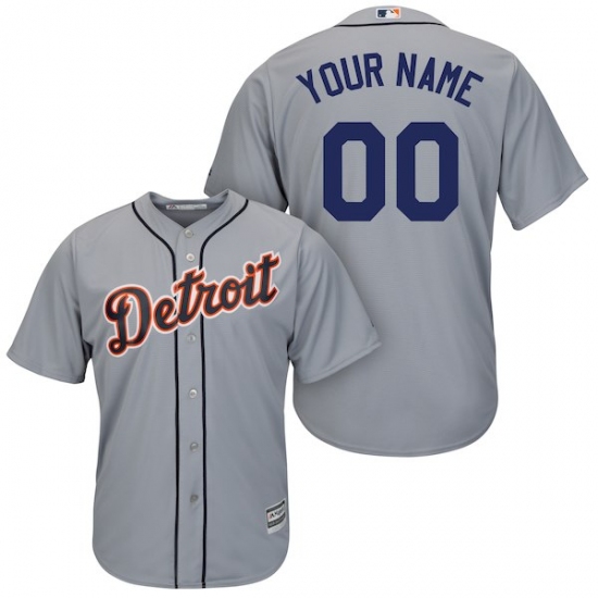 Men's Detroit Tigers Majestic Gray Cool Base Custom Jersey - Ujersey