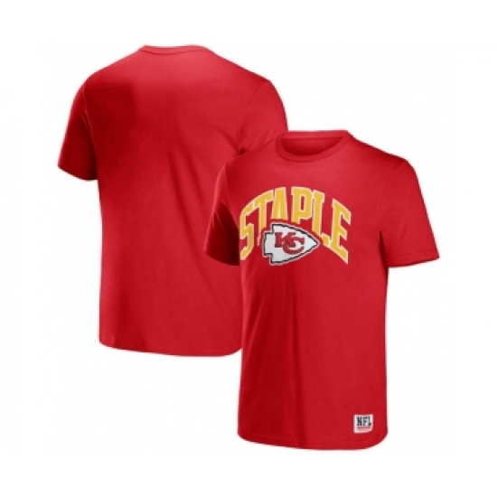 Men's Kansas City Chiefs x Staple Red Logo Lockup T-Shirt - Ujersey