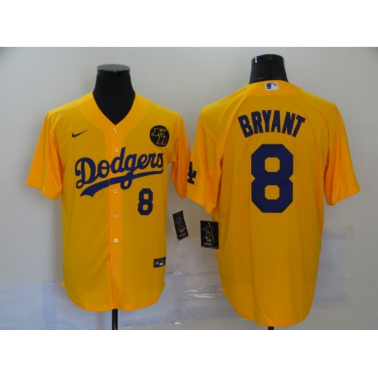 Men's Nike Los Angeles Dodgers #8 Kobe Bryant yellow Jersey - Ujersey