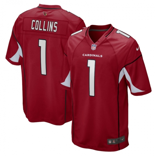 Men's Arizona Cardinals #1 Zaven Collins Nike Cardinal 2021 NFL Draft First Round Pick No. 16 Game Jersey - Ujersey