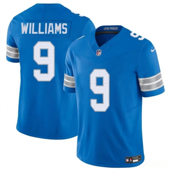 Men's Detroit Lions #9 Jameson Williams Blue 2024 F.U.S.E. Vapor Limited Stitched Jersey - Ujersey