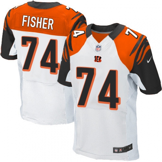 Men's Nike Cincinnati Bengals #74 Jake Fisher Elite White NFL Jersey - Ujersey