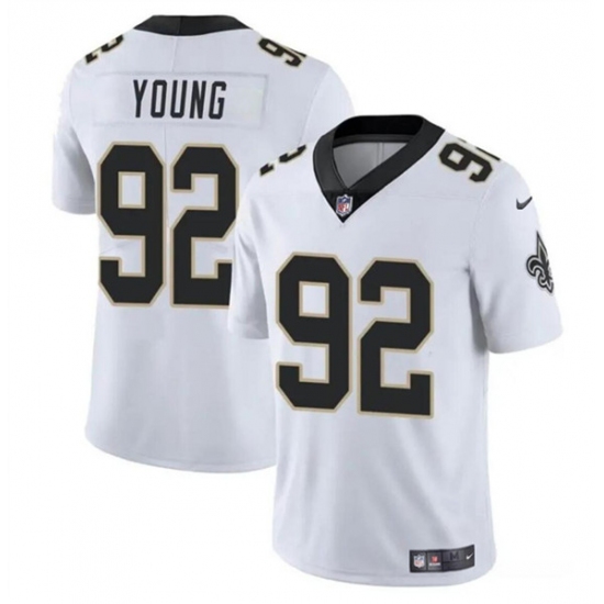 Men's New Orleans Saints #92 Chase Young White Vapor Limited Football Stitched Jersey - Ujersey