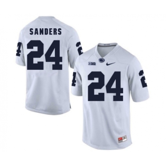 Penn State Nittany Lions 24 Miles Sanders White College Football Jersey - Ujersey