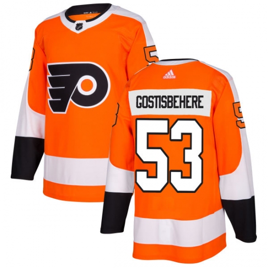 Youth Adidas Philadelphia Flyers #53 Shayne Gostisbehere Premier Orange Home NHL Jersey - Ujersey