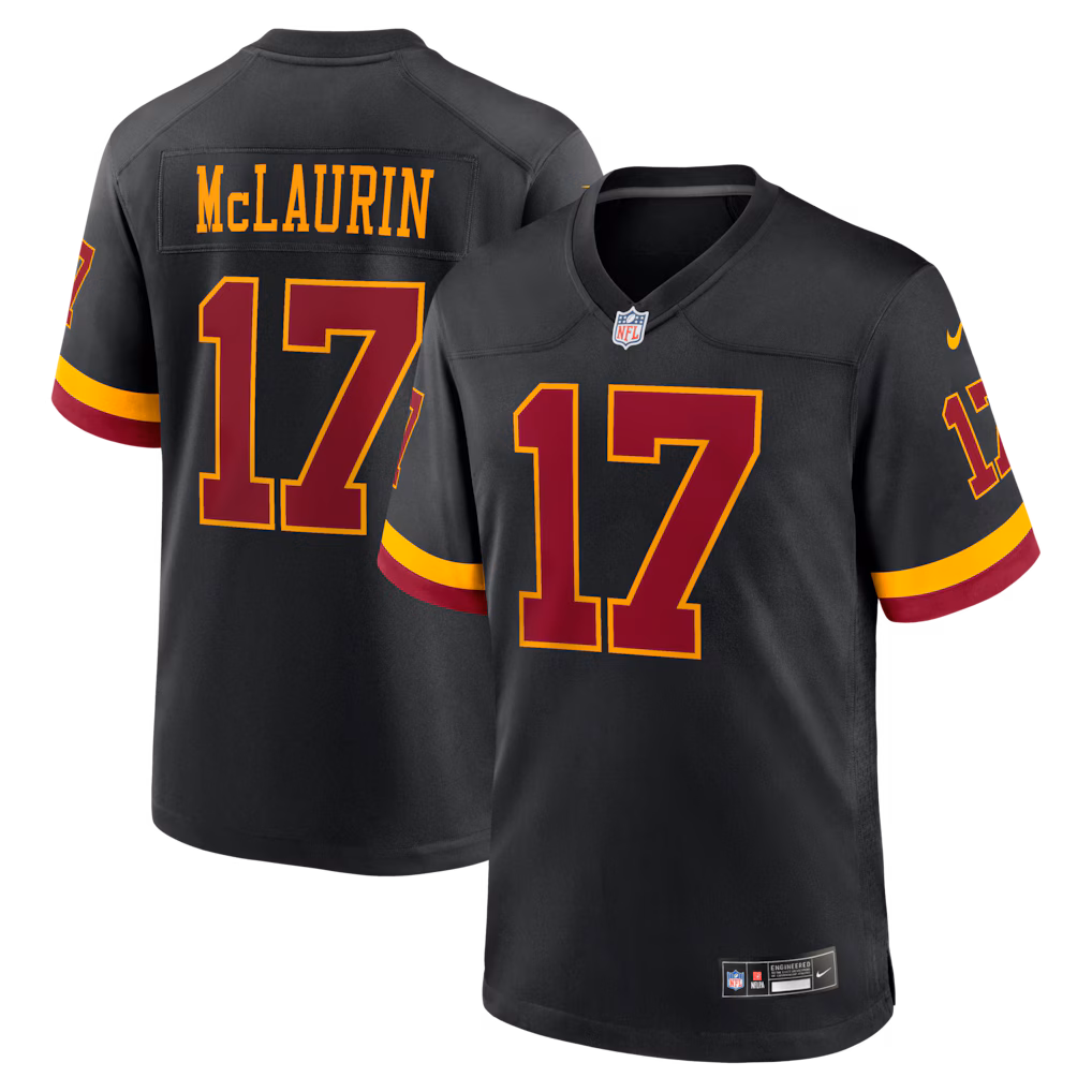 Men's Washington Commanders Terry McLaurin Nike Black Hail Raiser Alternate Game Jersey - Ujersey Shop