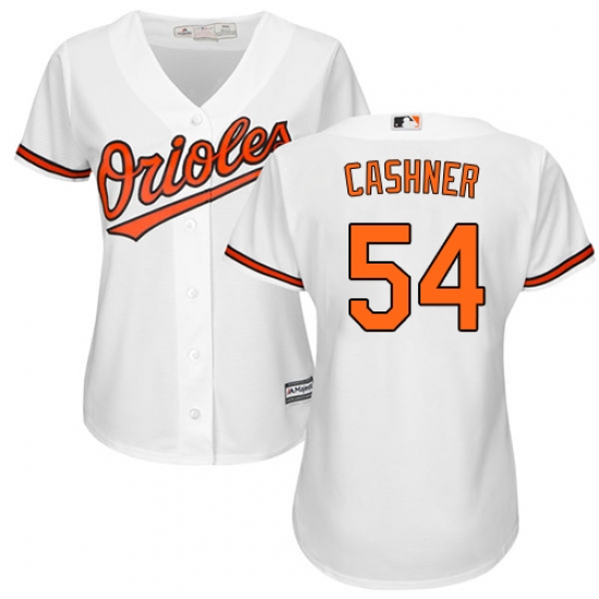 Women's Majestic Baltimore Orioles #54 Andrew Cashner Replica White Home Cool Base MLB Jersey - Ujersey
