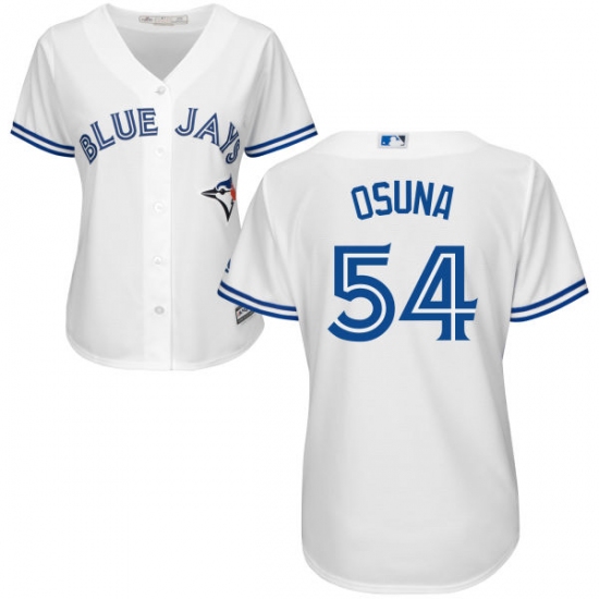 Women's Majestic Toronto Blue Jays #54 Roberto Osuna Replica White Home MLB Jersey - Ujersey