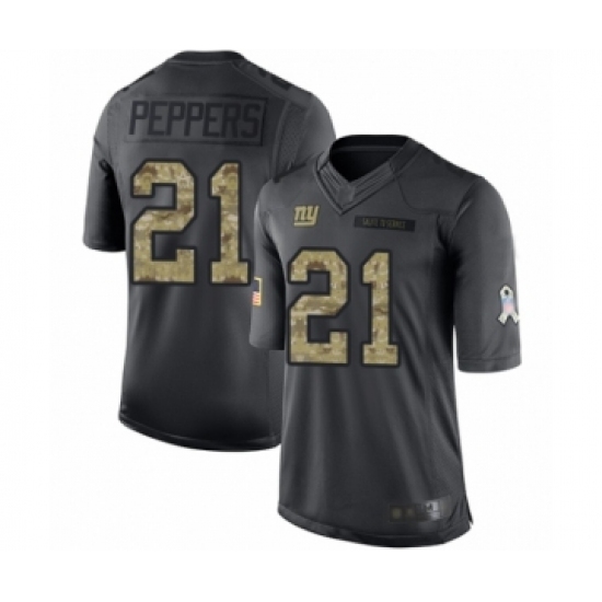 Youth New York Giants #21 Jabrill Peppers Limited Black 2016 Salute to Service Football Jersey - Ujersey