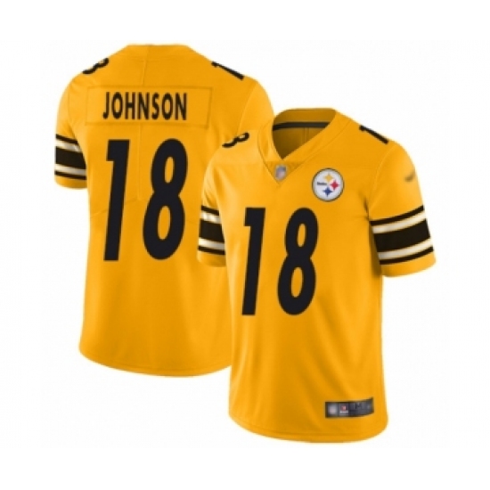 Men's Pittsburgh Steelers #18 Diontae Johnson Limited Gold Inverted Legend Football Jersey - Ujersey
