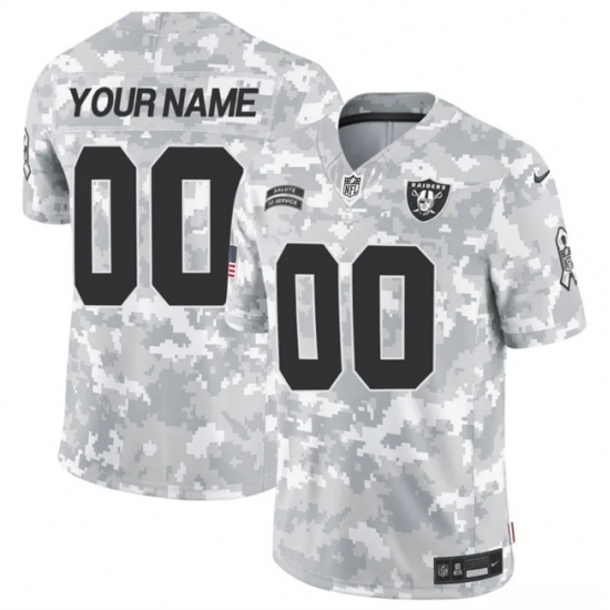 Men's Las Vegas Raiders Active Player Custom 2024 F.U.S.E Arctic Camo Salute To Service Limited Stitched Football Jersey - Ujersey