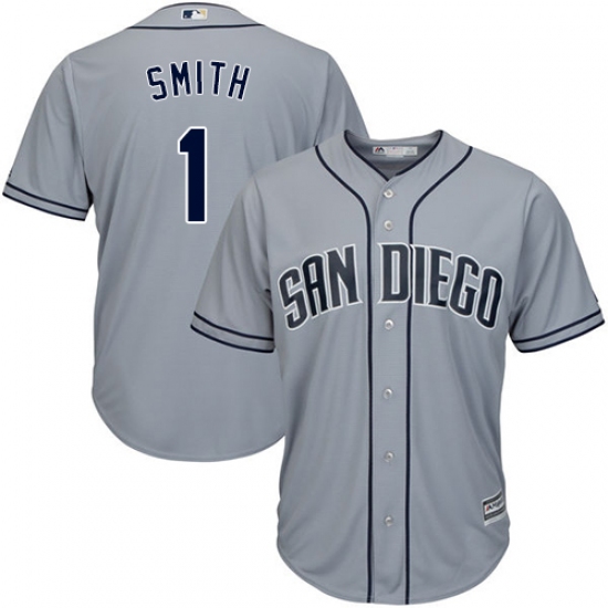 Men's Majestic San Diego Padres #1 Ozzie Smith Authentic Grey Road Cool Base MLB Jersey - Ujersey