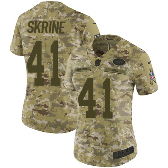 Women's Nike New York Jets #41 Buster Skrine Limited Camo 2018 Salute to Service NFL Jersey - Ujersey