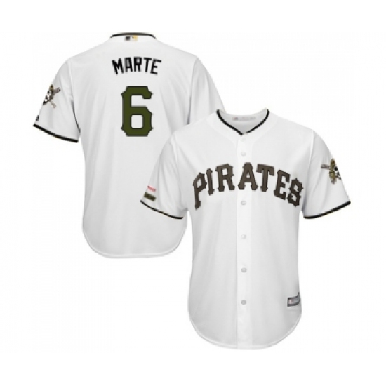 Men's Pittsburgh Pirates #6 Starling Marte Replica White Alternate Cool Base Baseball Jersey - Ujersey