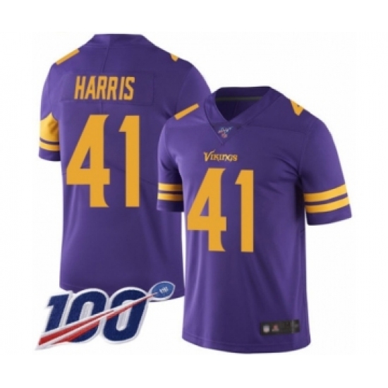 Men's Minnesota Vikings #41 Anthony Harris Limited Purple Rush Vapor Untouchable 100th Season Football Jersey - Ujersey