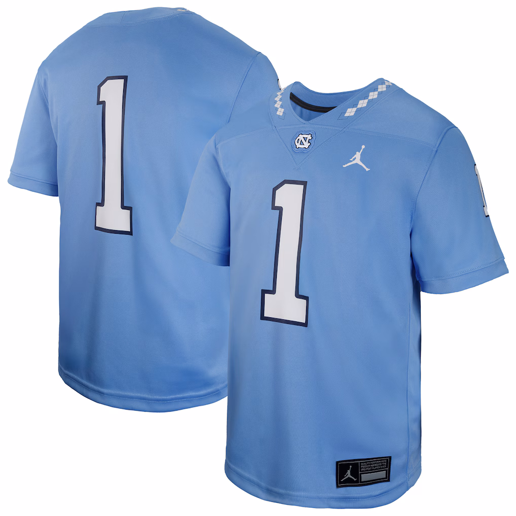 Youth Jordan Brand #1 Carolina Blue North Carolina Tar Heels Untouchable Replica Game Jersey