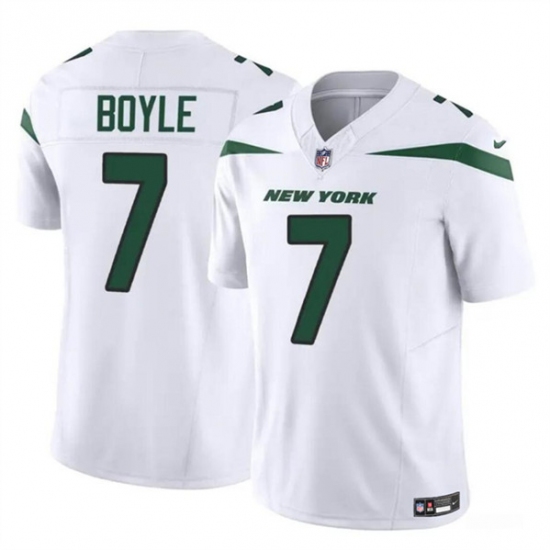 Men's New York Jets #7 Tim Boyle 2023 F.U.S.E. White Vapor Untouchable Limited Stitched Jersey - Ujersey