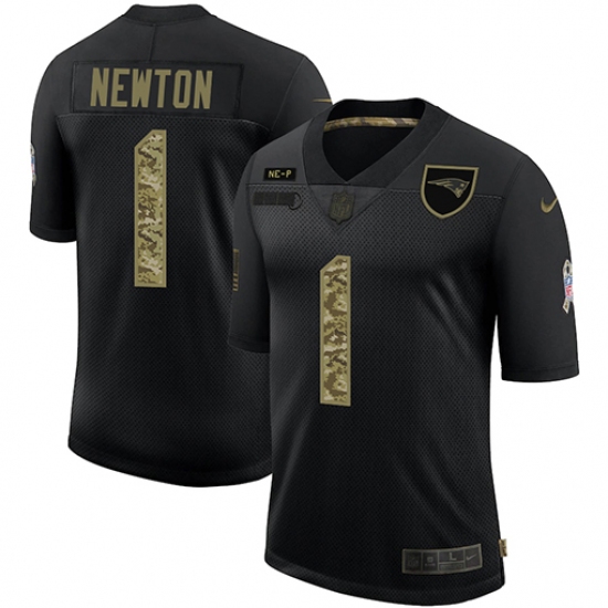 Men's New England Patriots #1 Cam Newton Camo 2020 Salute To Service Limited Jersey - Ujersey