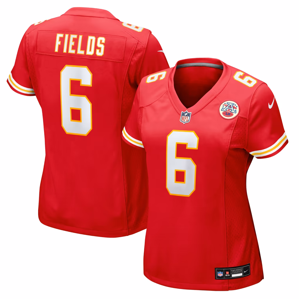 Women's Kansas City Chiefs Justin Fields Nike Red Team Game Jersey