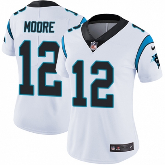 Women's Nike Carolina Panthers #12 D.J. Moore White Vapor Untouchable Limited Player NFL Jersey - Ujersey