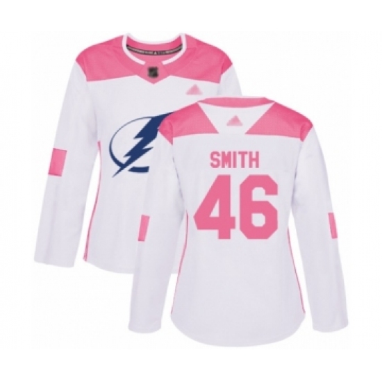 Women's Tampa Bay Lightning #46 Gemel Smith Authentic White  Pink Fashion Hockey Jersey