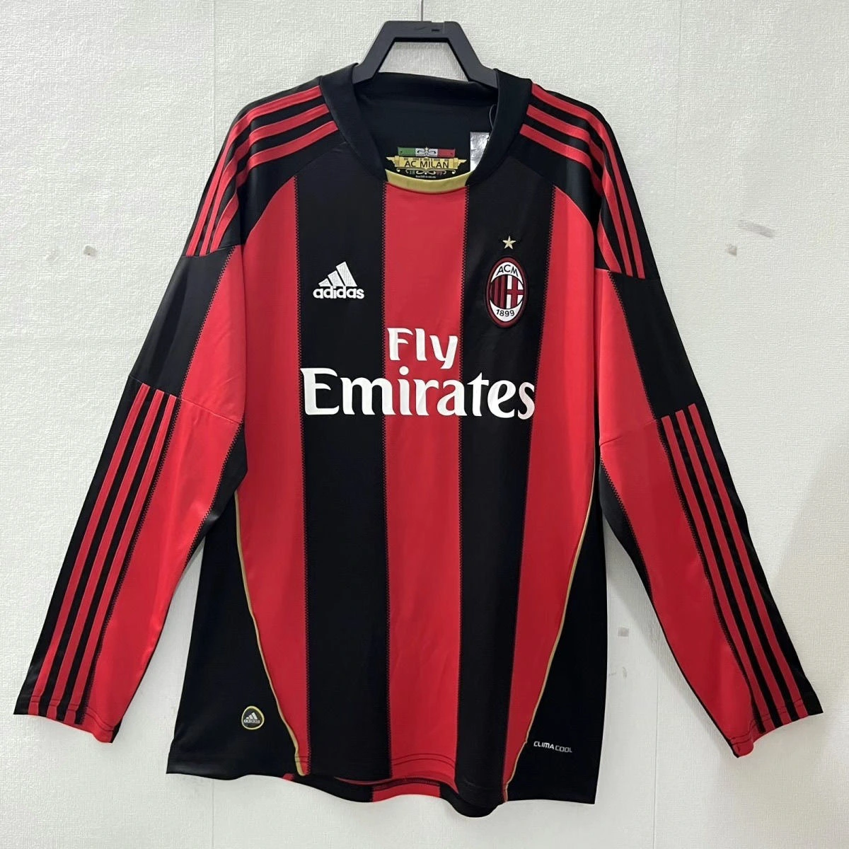 AC Milan Retro Soccer Jersey Home Long Sleeve Custom Shirt 2010/11 - ujerseystore