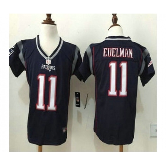 Toddler New England Patriots #11 Julian Edelman Navy Blue Team Color 2015 NFL Nike Game Jersey - Ujersey