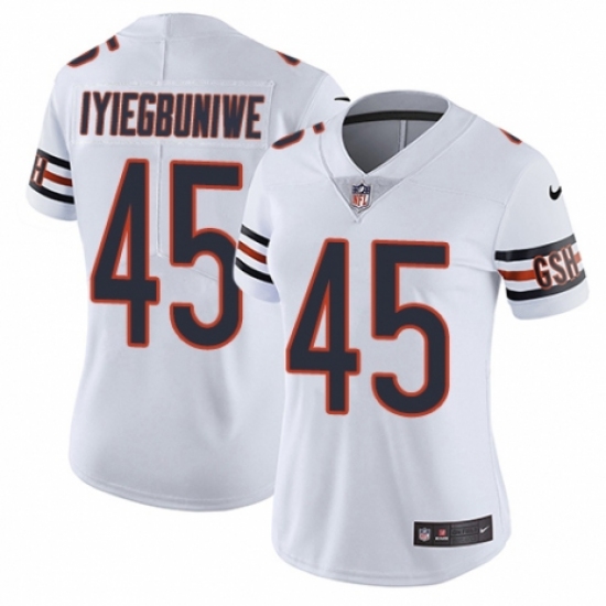 Women's Nike Chicago Bears #45 Joel Iyiegbuniwe White Vapor Untouchable Elite Player NFL Jersey