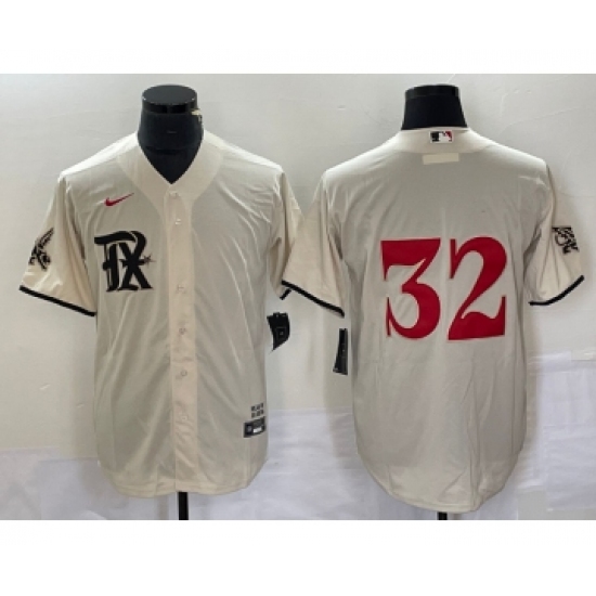 Men's Texas Rangers #32 Evan Carter Cream 2023 City Connect Stitched Baseball Jersey - Ujersey