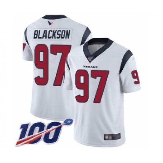 Youth Houston Texans #97 Angelo Blackson White Vapor Untouchable Limited Player 100th Season Football Jersey - Ujersey