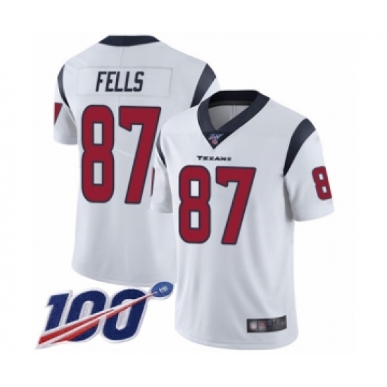 Men's Houston Texans #87 Darren Fells White Vapor Untouchable Limited Player 100th Season Football Jersey - Ujersey
