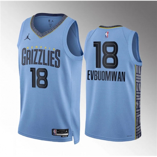 Men's Memphis Grizzlies #18 Tosan Evbuomwan Blue Statement Edition Stitched Jersey - Ujersey