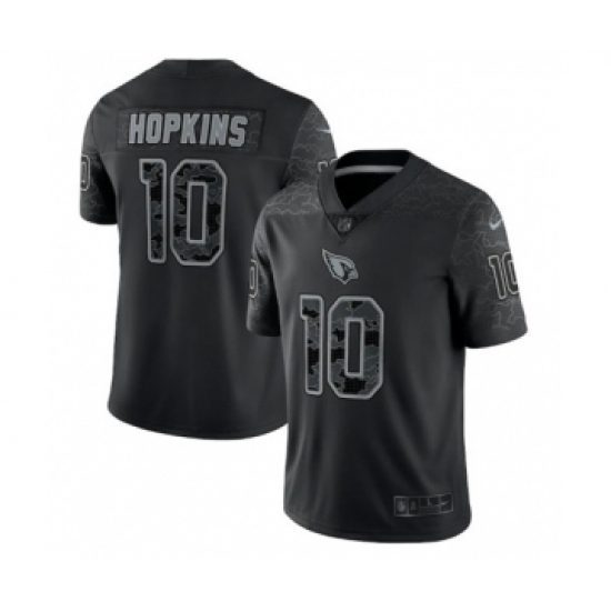 Men's Arizona Cardinals #10 DeAndre Hopkins Black Reflective Limited Stitched Football Jersey - Ujersey