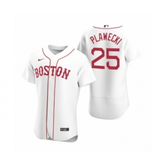 Men's Boston Red Sox #25 Kevin Plawecki Nike White Authentic 2020 Alternate Jersey - Ujersey