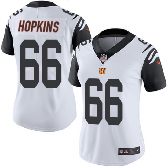 Women's Nike Cincinnati Bengals #66 Trey Hopkins Limited White Rush Vapor Untouchable NFL Jersey - Ujersey