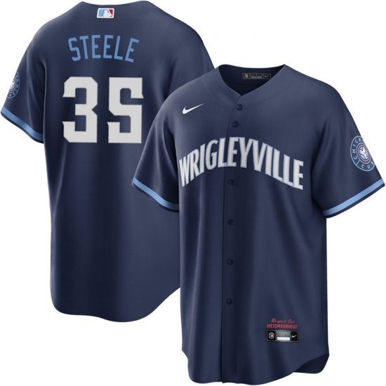 Men's Chicago Cubs #35 Justin Steele Nike Navy City Connect Jersey - Ujersey