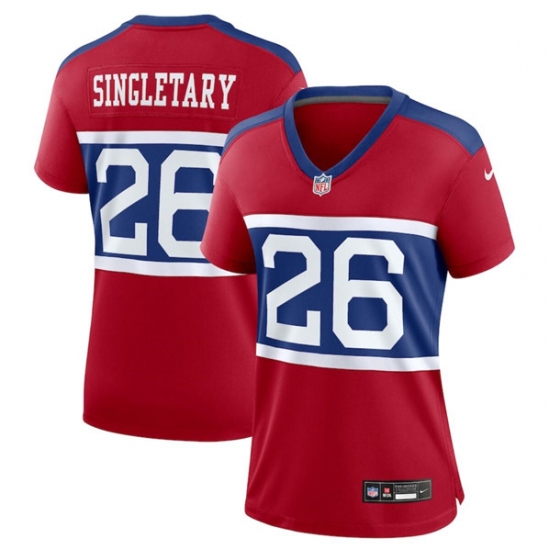 Women's New York Giants #26 Devin Singletary Century Red Alternate Vapor Limited Football Stitched Jersey - Ujersey