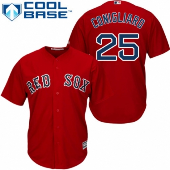 Youth Majestic Boston Red Sox #25 Tony Conigliaro Replica Red Alternate Home Cool Base MLB Jersey - Ujersey