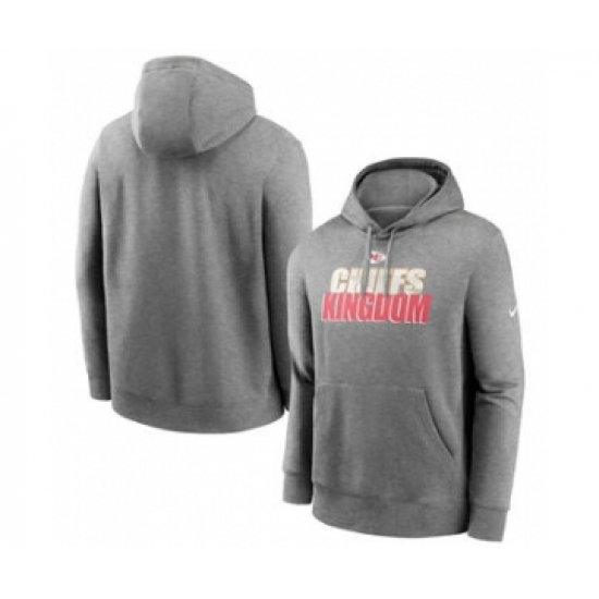 Men's Kansas City Chiefs Heathered Charcoal Fan Gear Local Club Pullover Hoodie - Ujersey