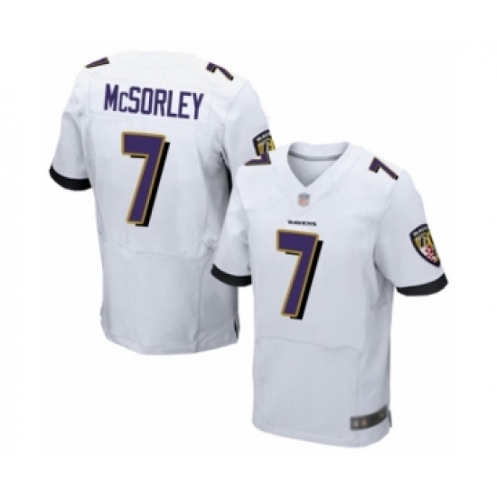 Men's Baltimore Ravens #7 Trace McSorley Elite White Football Jersey - Ujersey