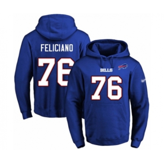 Football Men's Buffalo Bills #76 Jon Feliciano Royal Blue Name & Number Pullover Hoodie - Ujersey