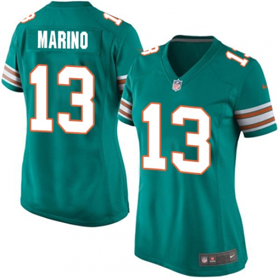 Women's Nike Miami Dolphins #13 Dan Marino Game Aqua Green Alternate NFL Jersey - Ujersey